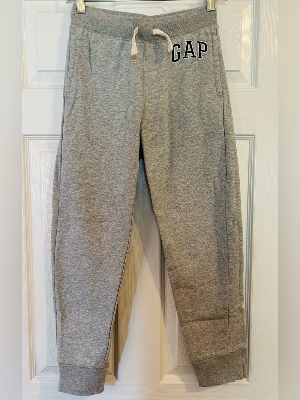 GAP Kids Light Gray Terry Joggers with Drawstring, Size XL